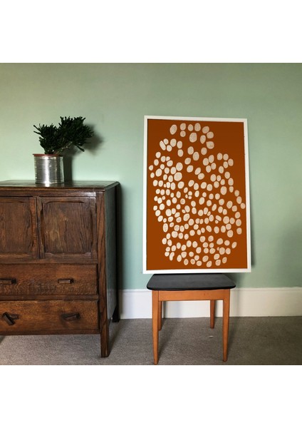 Yanık Turuncu, Terakota Soyut Duvar Sanatı - Toprak Tonlarında Çağdaş Sanat - Eklektik Iskandinav Bohem Sanatı fiyatları