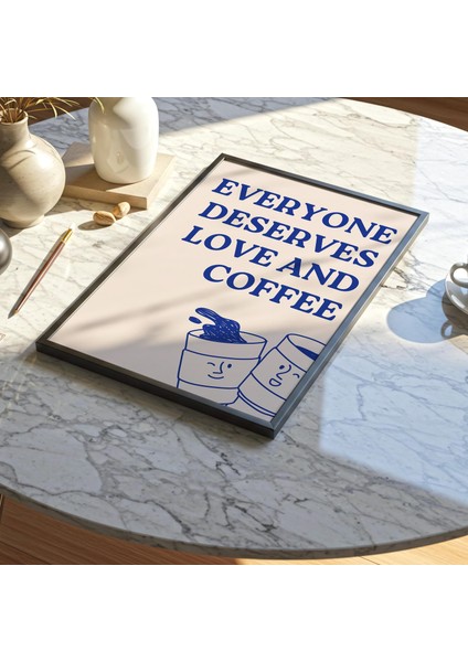 Aşk ve Kahve Poster: Eğlenceli Mutfak Duvar Sanatı ( & ) fiyatları