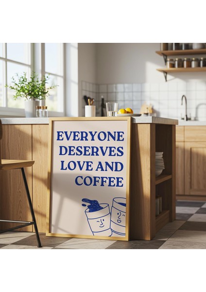 Aşk ve Kahve Poster: Eğlenceli Mutfak Duvar Sanatı ( & ) fırsatları