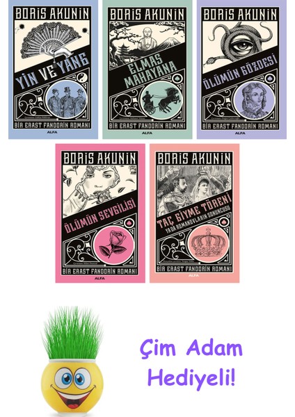 Boris Akunin 5 Kitap Seti + Çim Adam Hediye