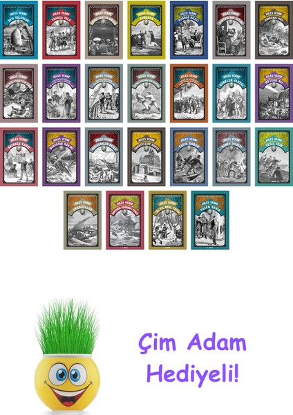 Jules Verne 25 Kitap Seti + Çim Adam Hediye