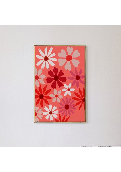 Kırmızı Duvar Dekoru, Çiçek, Duvar Sanatı fiyatları