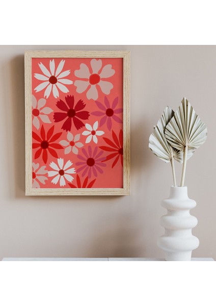 Kırmızı Duvar Dekoru, Çiçek, Duvar Sanatı modelleri