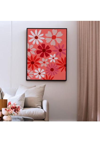 Kırmızı Duvar Dekoru, Çiçek, Duvar Sanatı indirimleri