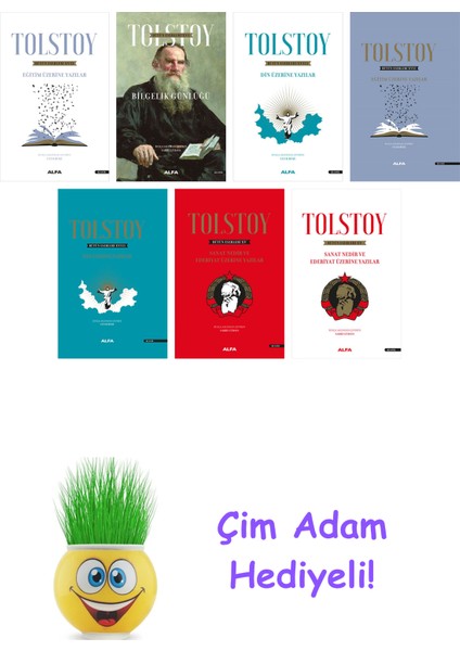 Lev Nikolayeviç Tolstoy 7 Kitap Seti + Çim Adam Hediye