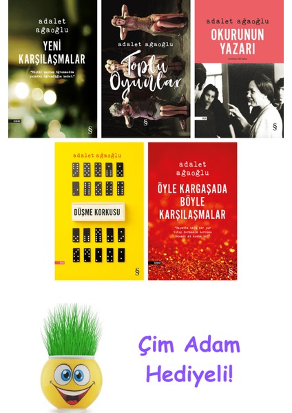 Adalet Ağaoğlu 5 Kitap Seti + Çim Adam Hediye