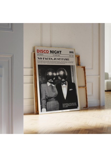 Moda Gazete Disko Başlığı Posteri, Disko Topu, Retro Dergi Posteri, Vintage Bar Arabası Sanatı modelleri