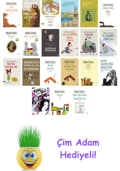 Orhan Kemal 21 Kitap Seti + Çim Adam Hediye