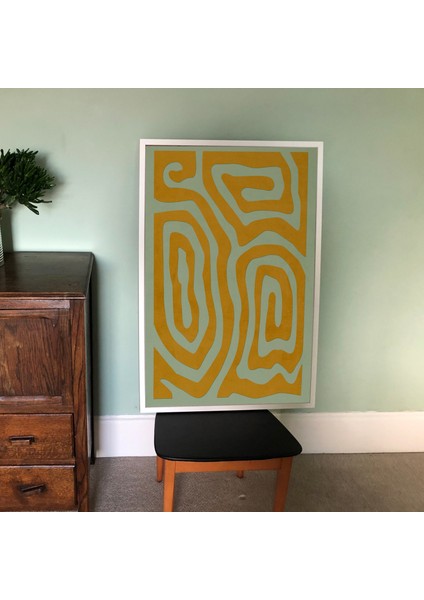 Soyut Sanat: Sarı Hardal Poster fırsatları