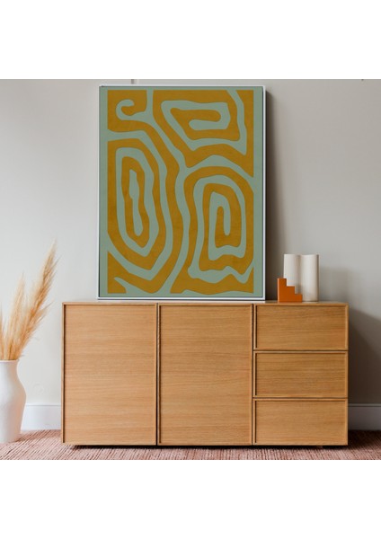 Soyut Sanat: Sarı Hardal Poster indirimleri