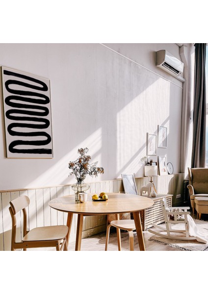 Soyut Sanat: Siyah Beyaz Sanat Posteri. Oturma Odası Için Çağdaş Dekor, Kıvrımlı Siyah Çizgi Sanatı. fiyatları