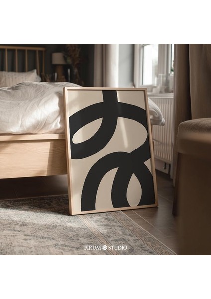 Modern Soyut Siyah Çizgi Sanatı