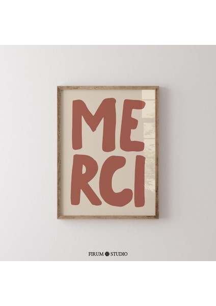 Merci Tipografi Duvar Sanatı, Eklektik Modern Dekor Için Kırmızı Fransızca Kelime Sanatı fiyatları