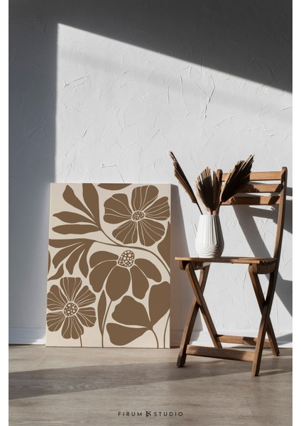 Toprak Tonlarında Soyut Botanik Boho Duvar Sanatı | 1854 | Bohem Oda Dekoru