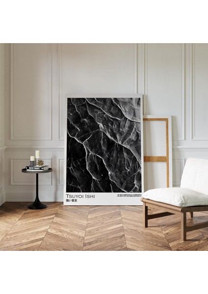 Siyah Dokulu Duvar Sanatı, Modern Japandi Ev Dekorasyonu