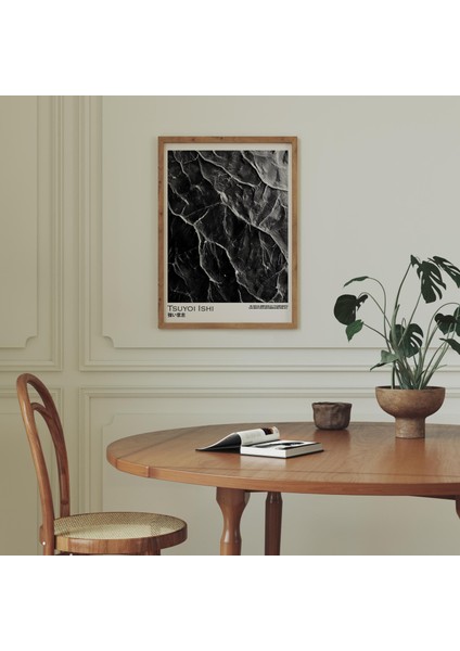 Siyah Dokulu Duvar Sanatı, Modern Japandi Ev Dekorasyonu