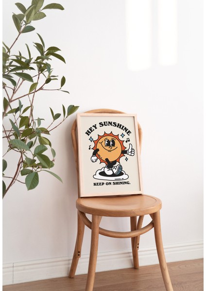 Güneş Retro Karakter Duvar Sanatı, Retro Söz Duvar Baskısı, Vintage Duvar Dekoru, A3 A4 A2 Baskılar fırsatları