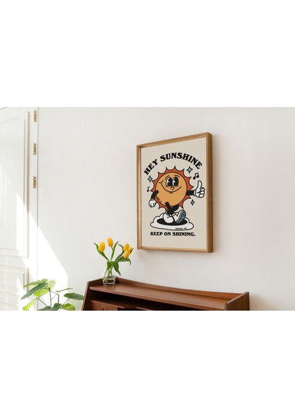 Güneş Retro Karakter Duvar Sanatı, Retro Söz Duvar Baskısı, Vintage Duvar Dekoru, A3 A4 A2 Baskılar indirimleri
