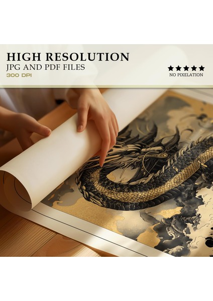 Siyah ve Altın Ejderha Poster Japon Duvar Sanatı, Japandi Duvar Sanatı, Çin Yeni Yılı Için Asya Ejderha Sanatı fiyatları