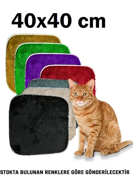 Kulübe Içi Peluş Pofuduk Kedi Halısı 40X40 cm Yumoş ( Kedi Evi - Kulübeleri Boyutlarına Özel )