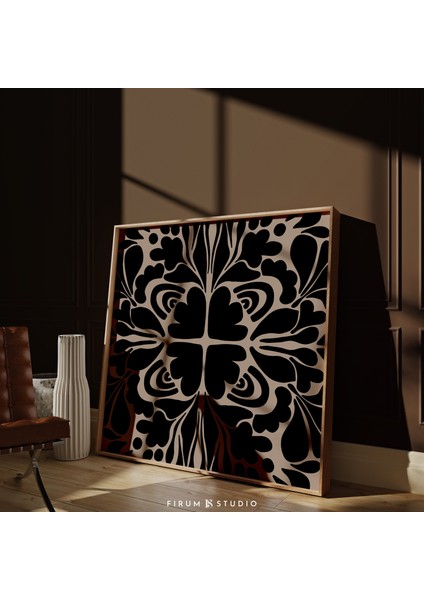 Koyu Boho Duvar Sanatı, Kasvetli Soyut, Kare Duvar Sanatı, Modern Soyut Sanat