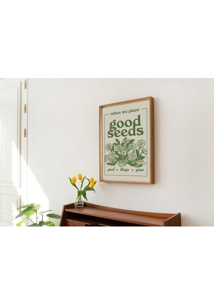 Retro Yabani Çiçekler Poster, Estetik Alıntı, Çiçek Pazarı, Yeşil Duvar Dekoru fırsatları
