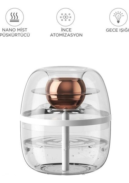 K30 1.8 Litre Kapasiteli Çift Çikişli Hava Nemlendirici Aroma Terapili Buhar Makinesi Humidifier