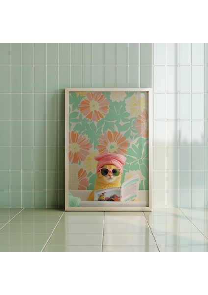 Komik Banyo Kedisi, Kedi Sevenler Için Hediyeler, Komik Banyo Sanatı