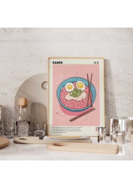 Japon Ramen Poster, Ramen, Mutfak Duvar Sanatı, Japon Duvar Sanatı