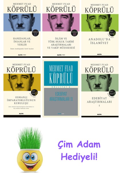 Mehmet Fuad Köprülü 6 Kitap Seti + Çim Adam Hediye