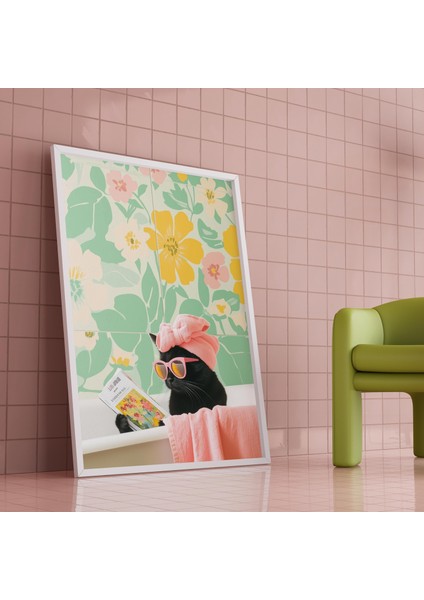 Komik Banyo Siyah Kedisi, Kedi Sevenler Için Hediyeler, Komik Banyo Sanatı indirimleri