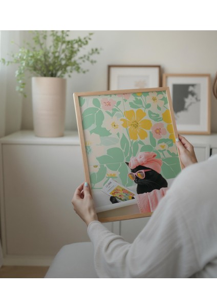 Komik Banyo Siyah Kedisi, Kedi Sevenler Için Hediyeler, Komik Banyo Sanatı