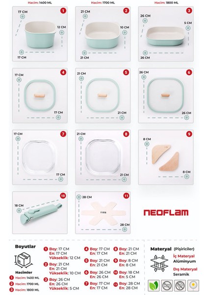Fika Comfort Yeşil Tencere ve Tava Seti modelleri