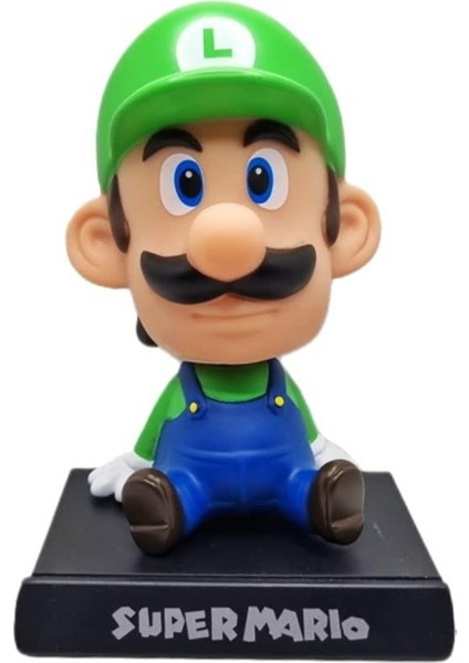 Süper Mario Kardeşler Luigi Anime Sallanan Kafalı Figür Biblo Telefon Tutucu Dekoratif Masa Süsü