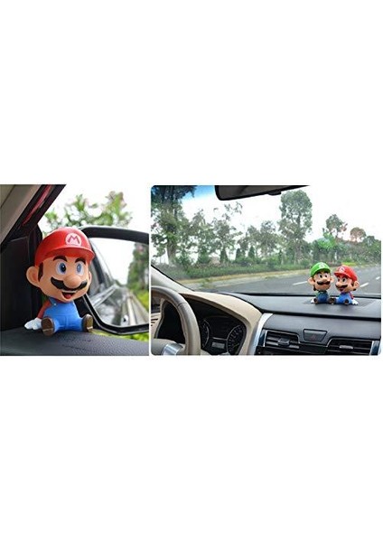 Süper Mario Kardeşler Luigi Anime Sallanan Kafalı Figür Biblo Telefon Tutucu Dekoratif Masa Süsü indirimleri