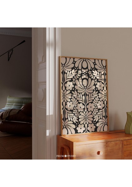 Norveç Halk Duvar Sanatı, Bej ve Siyah Iskandinav, Norveç Halk Sanatı