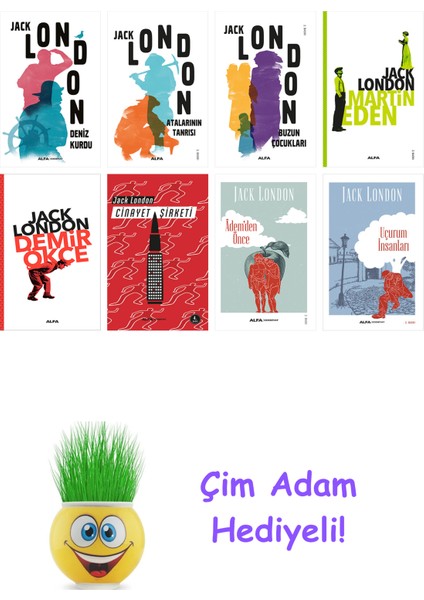 Jack London 8 Kitap Seti + Çim Adam Hediye