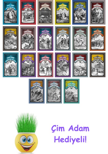 Jules Verne 21 Kitap Seti + Çim Adam Hediye