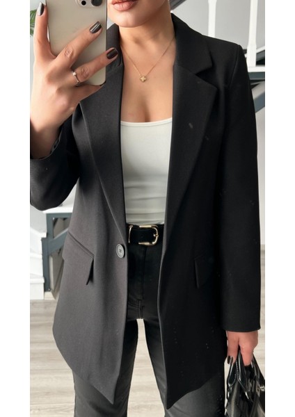 Siyah Yün Effect Blazer Ceket fiyatları