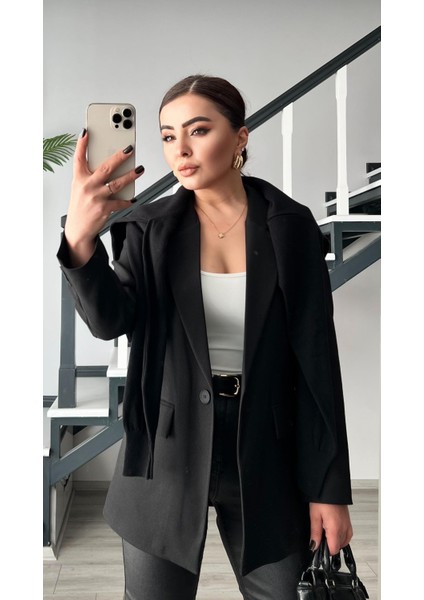 Siyah Yün Effect Blazer Ceket indirimleri