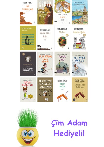 Orhan Kemal 16 Kitap Seti + Çim Adam Hediye