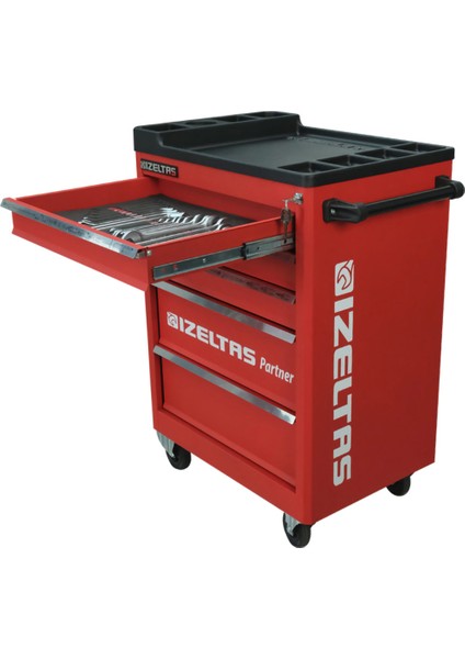 İZELTAŞ 8235 Partner Seri 5 Çekmeceli Mobil Takım Dolabı – 118 Parça Dolu Takım Arabası