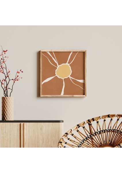 Çiçek Sanatı, Kare Sanat, Yanık Turuncu Sanat, Toprak Tonlarında Duvar Sanatı