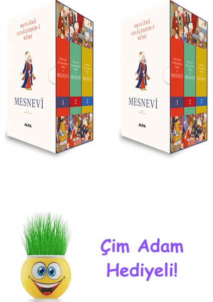 Mevlana Celaleddini Rumi 2 Kitap Seti + Çim Adam Hediye