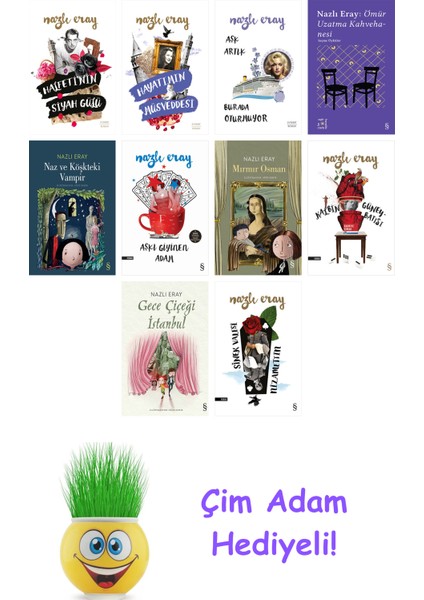 Nazlı Eray 10 Kitap Seti + Çim Adam Hediye