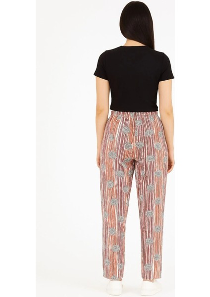 Pamuklu Kurdele Bel Detaylı Cepsiz Ince Nefes Alan Kumaş Kahverengi Pijama Altı fiyatları