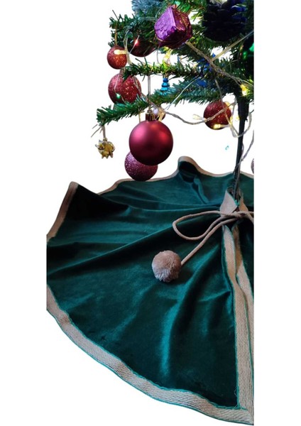 , Yılbaşı Çam Ağacı Altı Örtüsü, Çam Ağacı Ayak Halısı Örtüsü, Yeşil Renk, Kadife 80 cm fırsatları