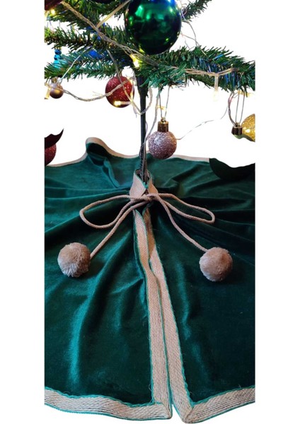 , Yılbaşı Çam Ağacı Altı Örtüsü, Çam Ağacı Ayak Halısı Örtüsü, Yeşil Renk, Kadife 80 cm indirimleri