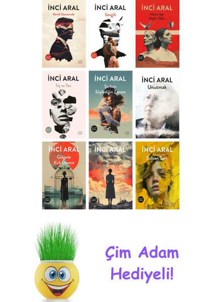 Inci Aral 9 Kitap Seti + Çim Adam Hediye