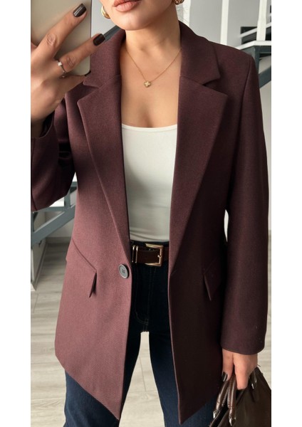Acı Kahve Yün Effect Blazer Ceket fiyatları